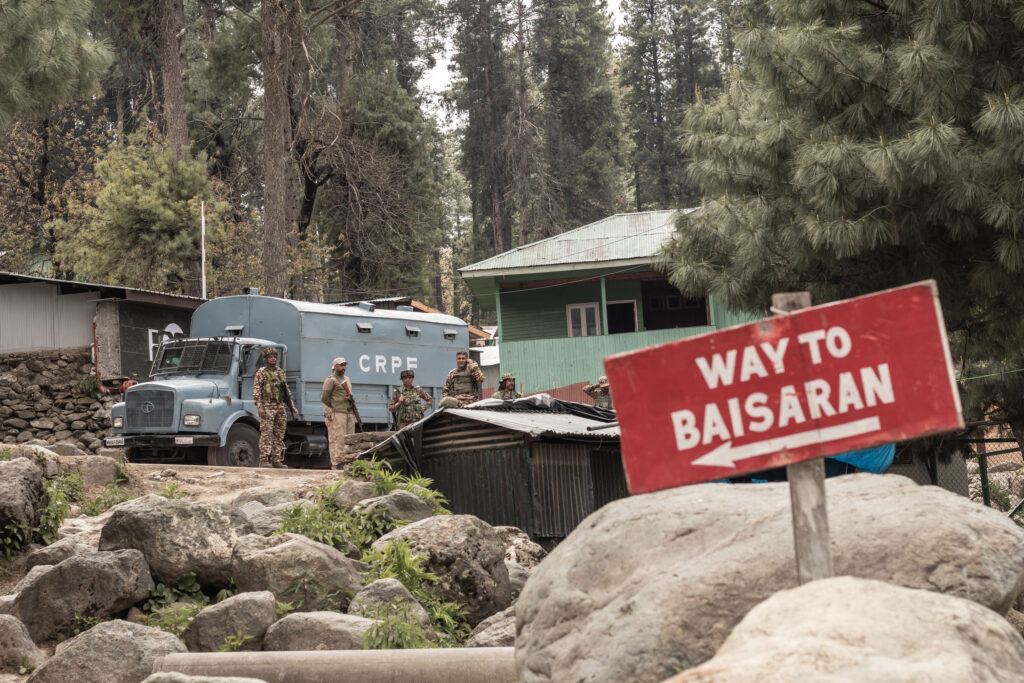 Kashmir's Baisaran Valley is accessible only by trekking or horse ride. Since the attack, themeadow has remained inaccessible to the public. 